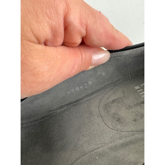 Stuart Weitzman Leather Black Wedges Heels Shoes Womens‎ Size 8Minimalist Work - Picture 10 of 11